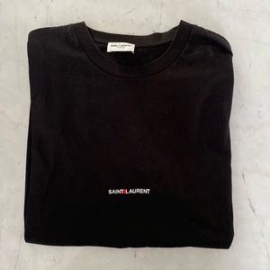 SAINT LAURENT Paris mini logo black t shirt